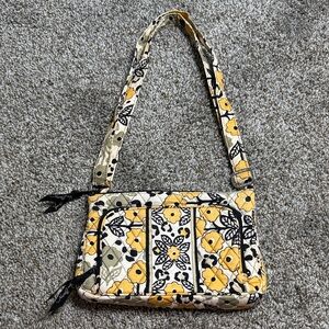 Vera Bradley Yellow and Black Floral Crossbody Bag